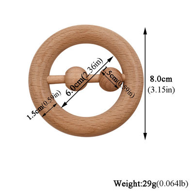 Ιατρικοί 5.5cm ξύλινοι γιατροί Teether σιλικόνης ξύλινοι καθορισμένοι