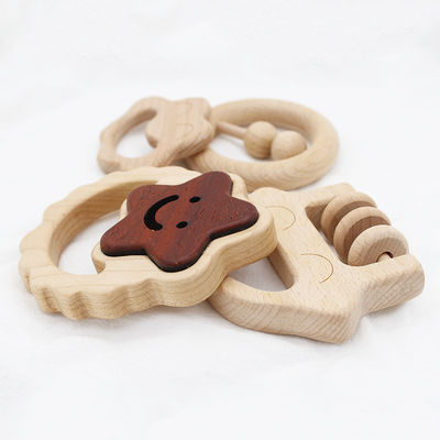Ιατρικοί 5.5cm ξύλινοι γιατροί Teether σιλικόνης ξύλινοι καθορισμένοι
