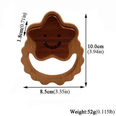 Ιατρικοί 5.5cm ξύλινοι γιατροί Teether σιλικόνης ξύλινοι καθορισμένοι