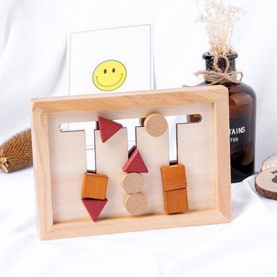 2cm ξύλινο Montessori μωρών παιχνιδιών παιχνίδι εκμάθησης μαθηματικών γεωμετρικό προσχολικό