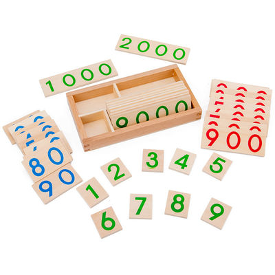 Montessori 6.5cm ξύλινη κάρτα αριθμών γρίφων ταιριάσματος