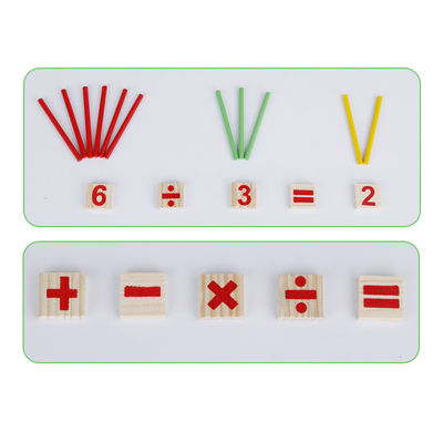 Ο ψηφιακός 23cm ξύλινος υπολογισμός Montessori παιχνιδιών Math αριθμού εμποδίζει μη τοξικό