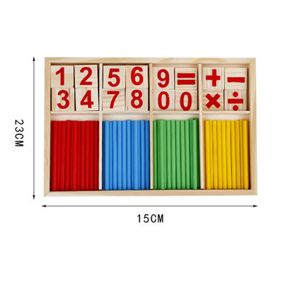 Ο ψηφιακός 23cm ξύλινος υπολογισμός Montessori παιχνιδιών Math αριθμού εμποδίζει μη τοξικό