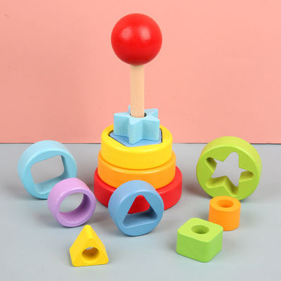 ξύλο οξιών παιχνιδιών μωρών 5.51in ξύλινο Montessori Teether