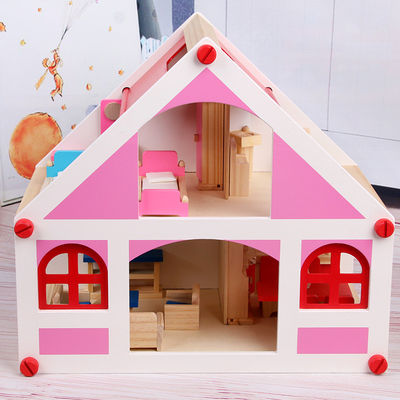 εκλεκτής ποιότητας ξύλινη Dollhouse μικρογραφία  DIY επίπλων 37.5cm Casa