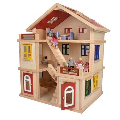 Παιδιά DIY 55.5cm μίνι έπιπλα ξύλινο μικροσκοπικό Dollhouse Dollhouse γκαράζ