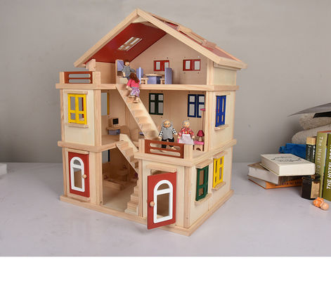 Παιδιά DIY 55.5cm μίνι έπιπλα ξύλινο μικροσκοπικό Dollhouse Dollhouse γκαράζ