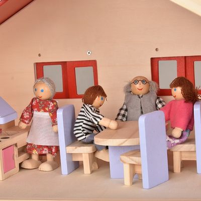 Παιδιά DIY 55.5cm μίνι έπιπλα ξύλινο μικροσκοπικό Dollhouse Dollhouse γκαράζ