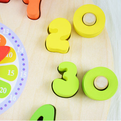 Γεωμετρίας μετρώντας παιχνίδι Montessori αριθμών γρίφων ρολογιών ξύλινο