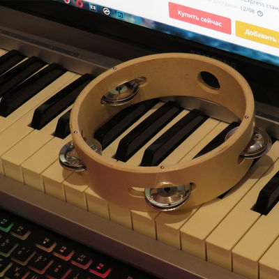 BeBe 15cm ξύλινο μουσικό παιχνιδιών μωρό ντεφιών Handbell ξύλινο