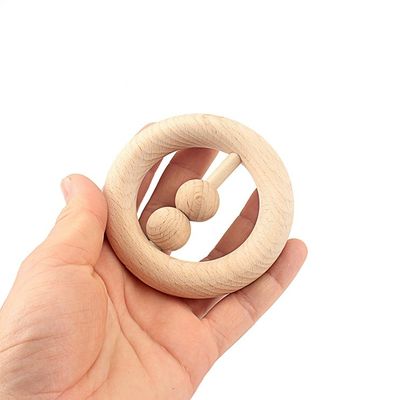 Handbell ασφαλές Tambor 6 ίντσας ξύλινο ξύλο οξιών Teethers Teether