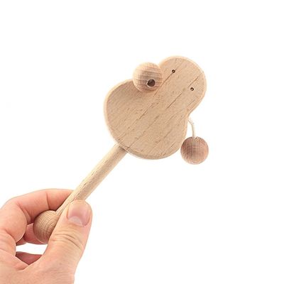 Handbell ασφαλές Tambor 6 ίντσας ξύλινο ξύλο οξιών Teethers Teether