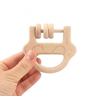 Handbell ασφαλές Tambor 6 ίντσας ξύλινο ξύλο οξιών Teethers Teether