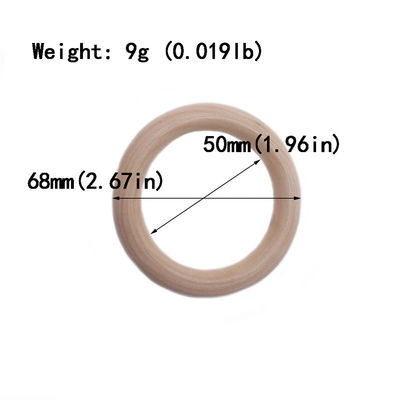 Βραχιόλι DIY 55mm ξύλινα δαχτυλίδια οδοντοφυΐας ξύλου οξιών παιχνιδιών οδοντοφυΐας