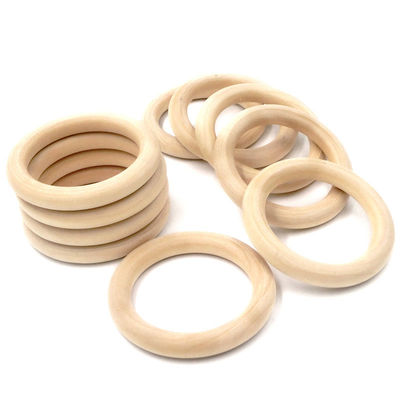 Βραχιόλι DIY 55mm ξύλινα δαχτυλίδια οδοντοφυΐας ξύλου οξιών παιχνιδιών οδοντοφυΐας