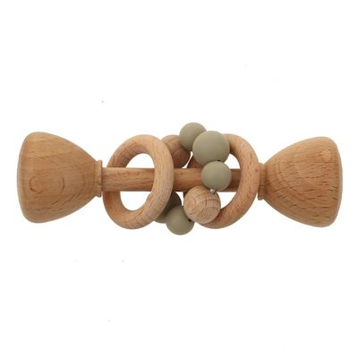 Κουνέλι 5.12in φυσικό ξύλινο λαγουδάκι Teether Teether ξύλου οξιών