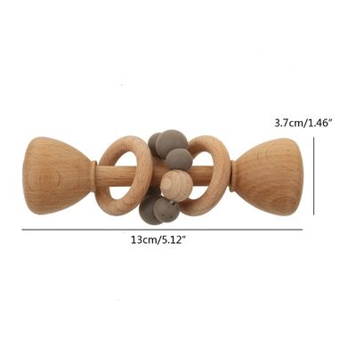 Κουνέλι 5.12in φυσικό ξύλινο λαγουδάκι Teether Teether ξύλου οξιών