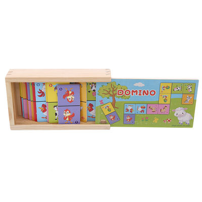 Μοναχικός 4cm ξύλινα ντόμινο γρίφων κύβων ντόμινο για τα μικρά παιδιά