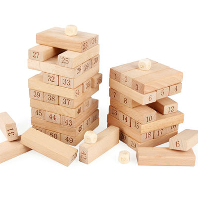 Ψηφιακοί φραγμοί Jenga ντόμινο δομικών μονάδων κούτσουρων 51PCS