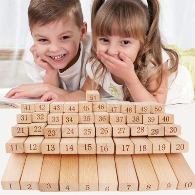 Ψηφιακοί φραγμοί Jenga ντόμινο δομικών μονάδων κούτσουρων 51PCS
