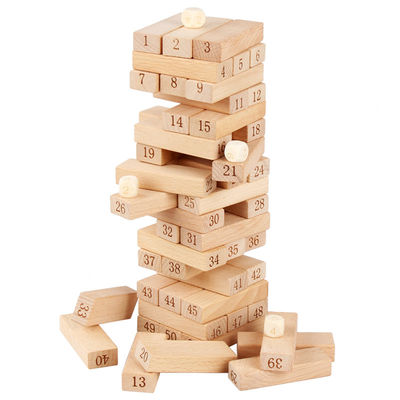 Ψηφιακοί φραγμοί Jenga ντόμινο δομικών μονάδων κούτσουρων 51PCS