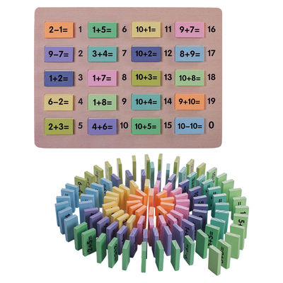 Μαθηματικά 4.5cm ξύλινοι φραγμοί Montessori Math φραγμών ντόμινο