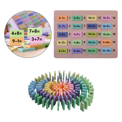 Μαθηματικά 4.5cm ξύλινοι φραγμοί Montessori Math φραγμών ντόμινο