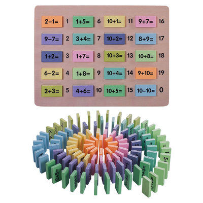 Μαθηματικά 4.5cm ξύλινοι φραγμοί Montessori Math φραγμών ντόμινο