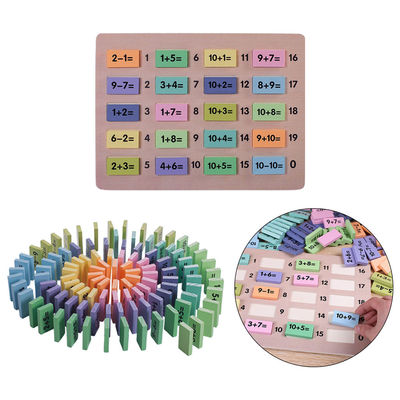 Μαθηματικά 4.5cm ξύλινοι φραγμοί Montessori Math φραγμών ντόμινο