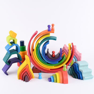 Montessori 2.5cm φυσικές ξύλινες δομικές μονάδες για τα μικρά παιδιά