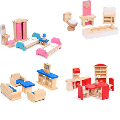 Κλασσικά 26CM ξύλινα μικροσκοπικά Dollhouse επίπλων σπιτιών κουκλών εξαρτήματα Diy