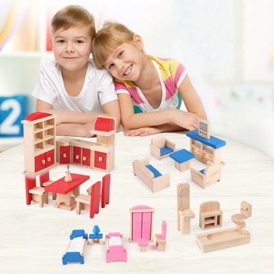 Κλασσικά 26CM ξύλινα μικροσκοπικά Dollhouse επίπλων σπιτιών κουκλών εξαρτήματα Diy