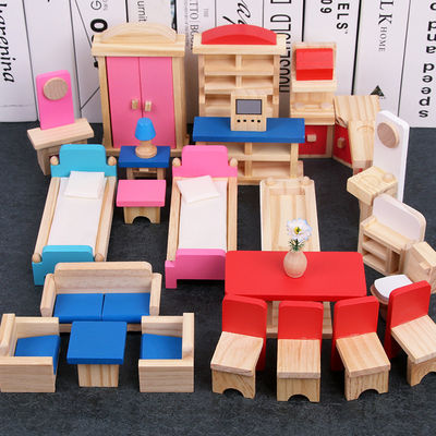 Κλασσικά 26CM ξύλινα μικροσκοπικά Dollhouse επίπλων σπιτιών κουκλών εξαρτήματα Diy
