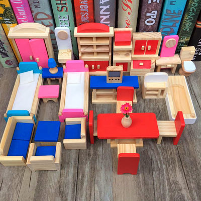 Κλασσικά 26CM ξύλινα μικροσκοπικά Dollhouse επίπλων σπιτιών κουκλών εξαρτήματα Diy
