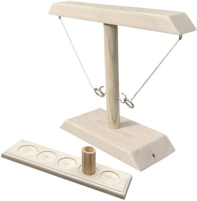 Χειροποίητα 8.5cm ξύλινα χρωματισμένα παιχνίδια δαχτυλίδια σπιτιών κουκλών που ρίχνουν τους γάντζους