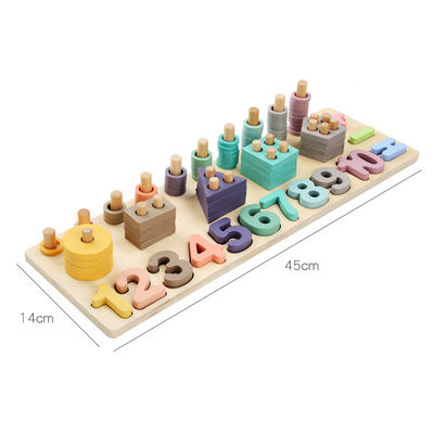 Το γεωμετρικό 14cm ξύλινο παιχνίδι Montessori Math Math εμποδίζει την προσχολική διδασκαλία