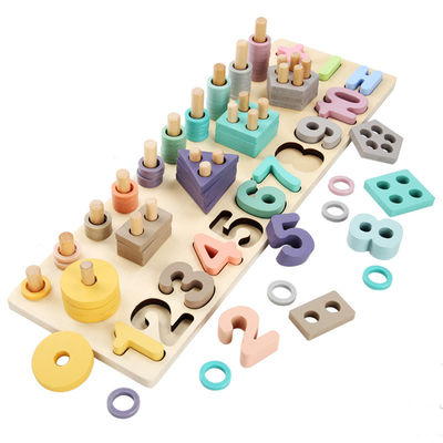 Το γεωμετρικό 14cm ξύλινο παιχνίδι Montessori Math Math εμποδίζει την προσχολική διδασκαλία