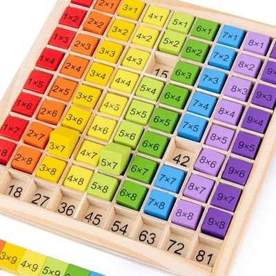 Montessori 0.59in ξύλινο παιχνίδι επιτραπέζιων αβάκων παιχνιδιών Math 99 αριθμού μετρώντας