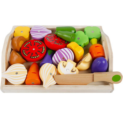 Montessori 9.5cm ξύλινο τέμνον μαγνητικό φυτικό παιχνίδι φρούτων