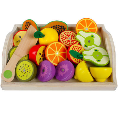 Montessori 9.5cm ξύλινο τέμνον μαγνητικό φυτικό παιχνίδι φρούτων