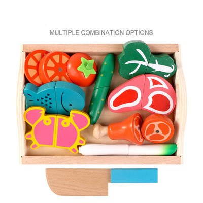 Montessori 9.5cm ξύλινο τέμνον μαγνητικό φυτικό παιχνίδι φρούτων