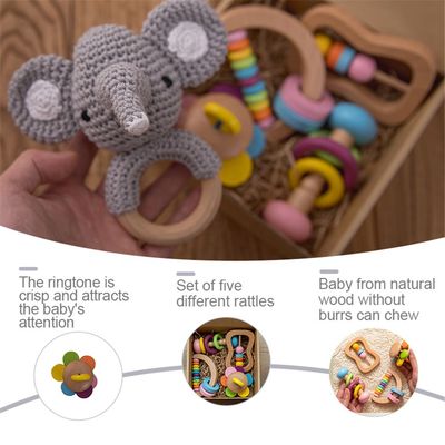 Κουδούνισμα Soother 11.6cm ξύλινος οδοντοφυΐας βαθμός τροφίμων Teether κουδουνισμάτων παιχνιδιών ξύλινος
