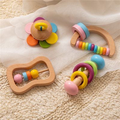 Κουδούνισμα Soother 11.6cm ξύλινος οδοντοφυΐας βαθμός τροφίμων Teether κουδουνισμάτων παιχνιδιών ξύλινος