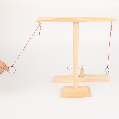 Γάντζοι 28cm ξύλινο παιχνίδι εκτινάξεων δαχτυλιδιών που ρίχνει τις ξύλινες τέχνες Paintable