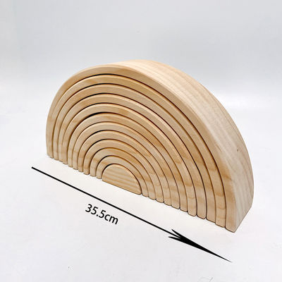 Ουράνιο τόξο 35.5cm έγχρωμο ξύλινο μεγάλο μωρό δομικών μονάδων