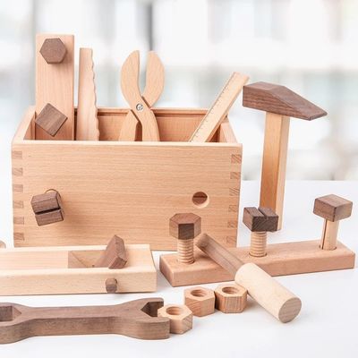 Ξύλινο σύνολο εργαλείων επισκευής Montessori πολυσύνθετο για τα αγόρια
