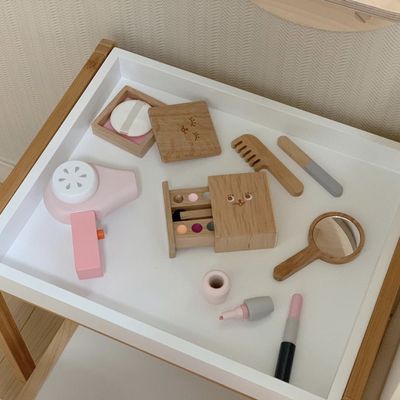 ISO9001 των παιδιών φορητό σύνολο παιχνιδιών Montessori ξύλινο καλλυντικό