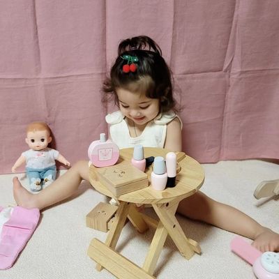ISO9001 των παιδιών φορητό σύνολο παιχνιδιών Montessori ξύλινο καλλυντικό