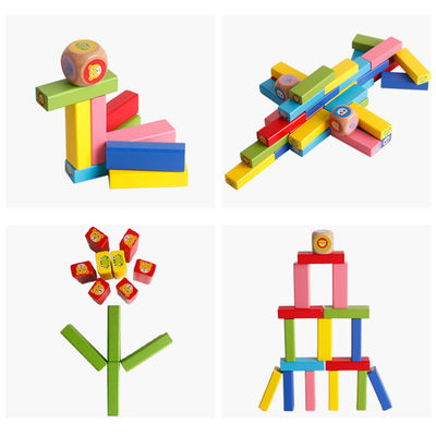54pcs μη τοξικά ξύλινα συσσωρευμένα υψηλά επιτραπέζια παιχνίδια