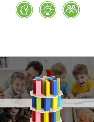 54pcs μη τοξικά ξύλινα συσσωρευμένα υψηλά επιτραπέζια παιχνίδια